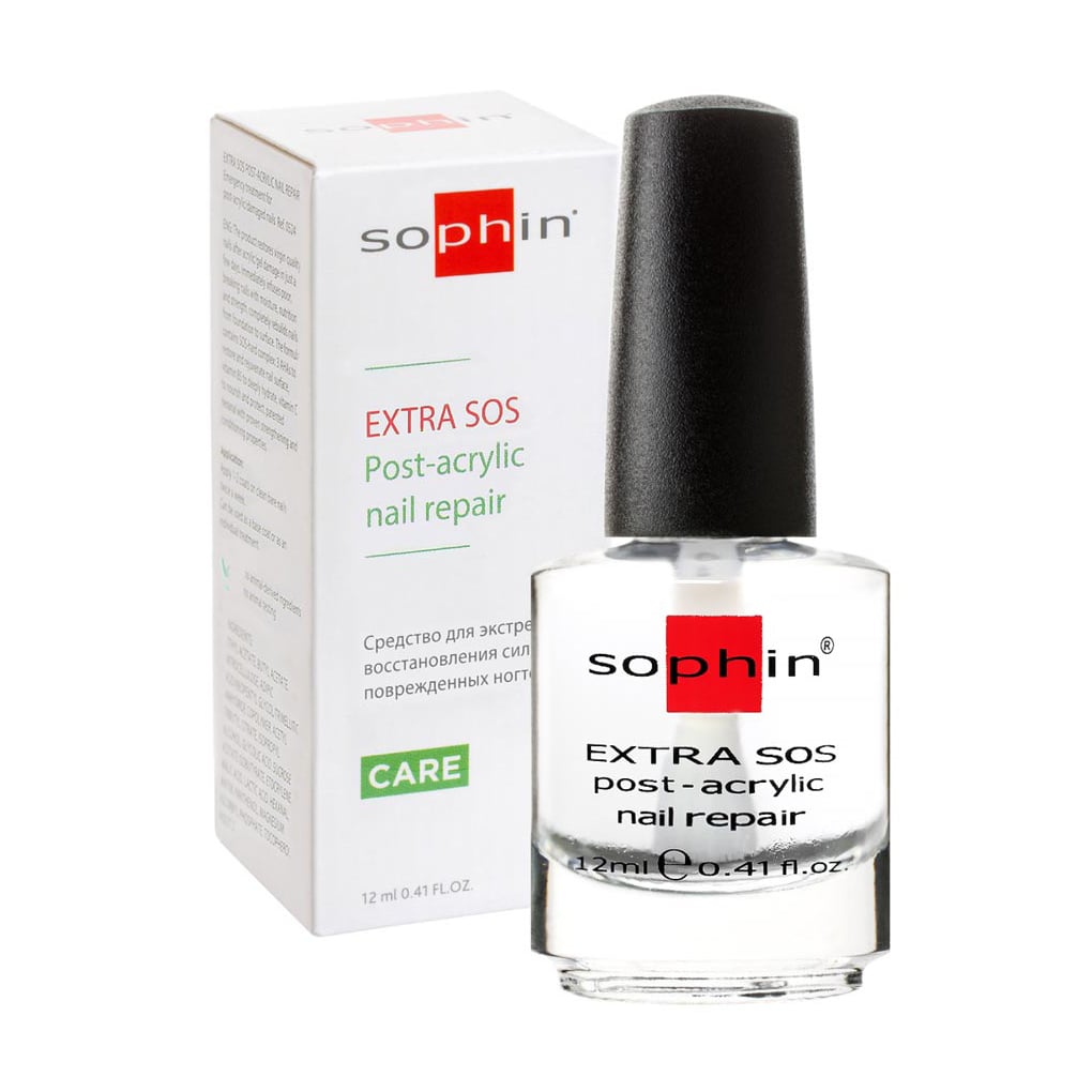 Засіб для екстренного відновлення дуже пошкоджених нігтів Sophin Extra SOS Post-Acrylic Nail Repair Care, 12 мл